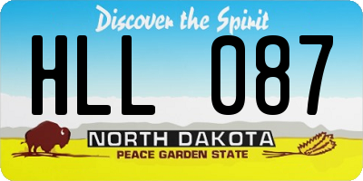 ND license plate HLL087