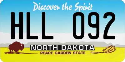 ND license plate HLL092