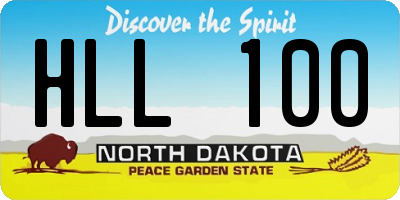 ND license plate HLL100