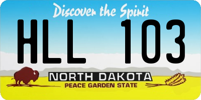 ND license plate HLL103