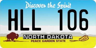 ND license plate HLL106