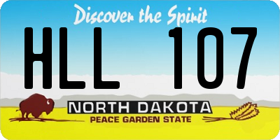 ND license plate HLL107
