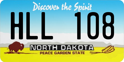 ND license plate HLL108