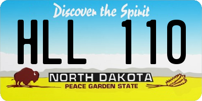 ND license plate HLL110