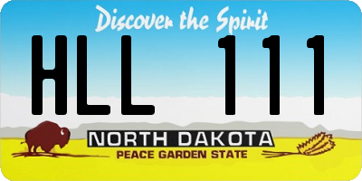 ND license plate HLL111