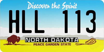 ND license plate HLL113