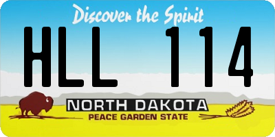 ND license plate HLL114