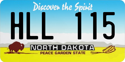 ND license plate HLL115