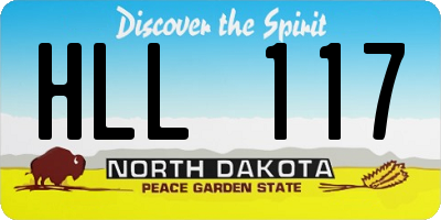 ND license plate HLL117