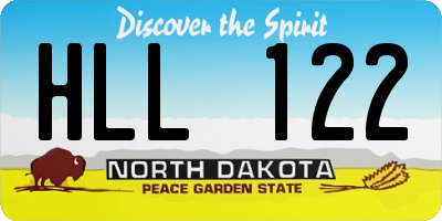 ND license plate HLL122