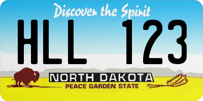 ND license plate HLL123