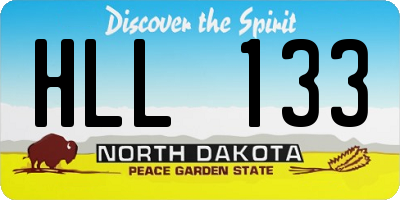 ND license plate HLL133