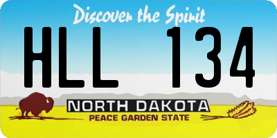 ND license plate HLL134