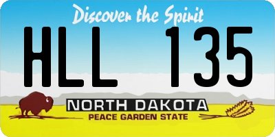 ND license plate HLL135