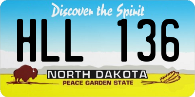 ND license plate HLL136