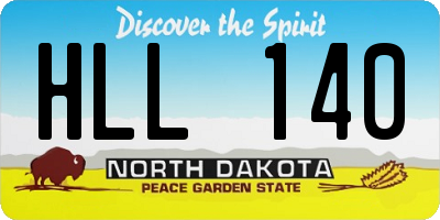 ND license plate HLL140