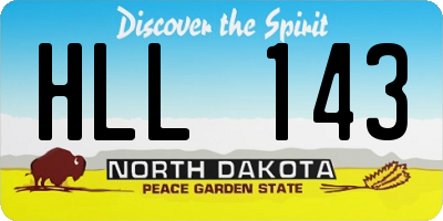 ND license plate HLL143