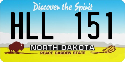 ND license plate HLL151