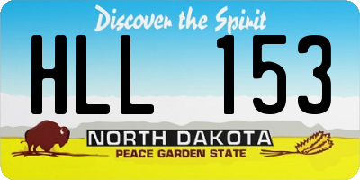 ND license plate HLL153