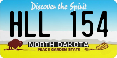 ND license plate HLL154