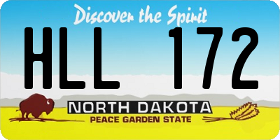 ND license plate HLL172