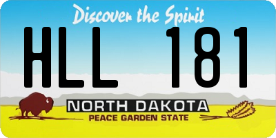 ND license plate HLL181