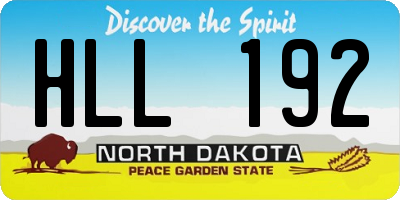 ND license plate HLL192