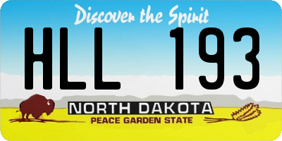 ND license plate HLL193