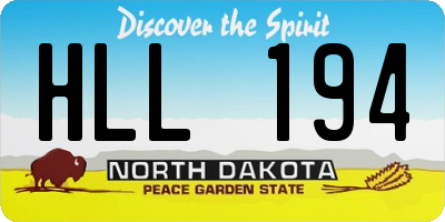 ND license plate HLL194