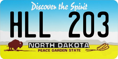 ND license plate HLL203