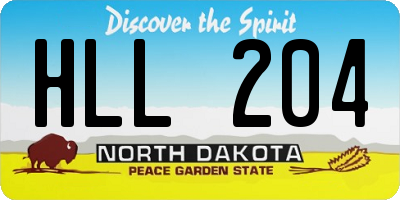 ND license plate HLL204