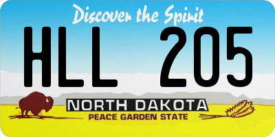 ND license plate HLL205