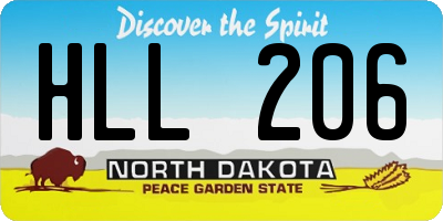 ND license plate HLL206