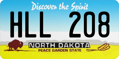 ND license plate HLL208