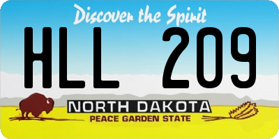 ND license plate HLL209