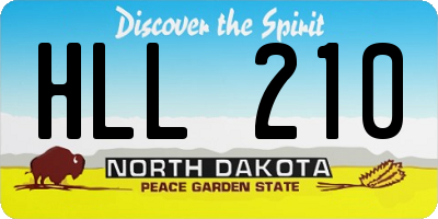 ND license plate HLL210