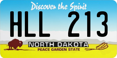 ND license plate HLL213