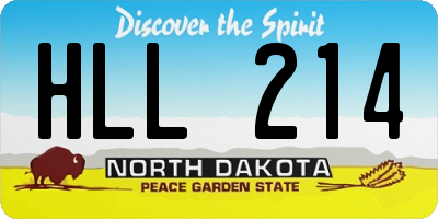 ND license plate HLL214