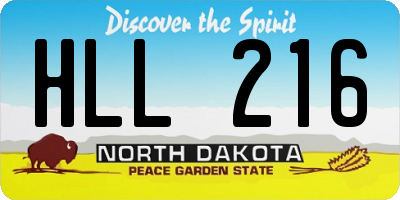 ND license plate HLL216