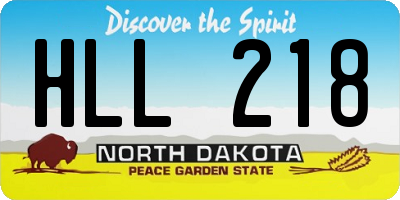 ND license plate HLL218