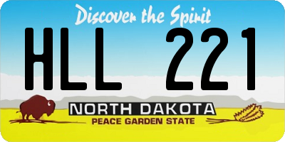 ND license plate HLL221