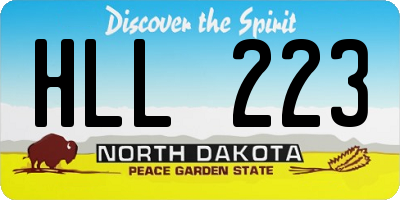 ND license plate HLL223