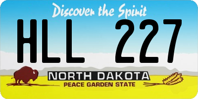 ND license plate HLL227