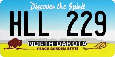 ND license plate HLL229