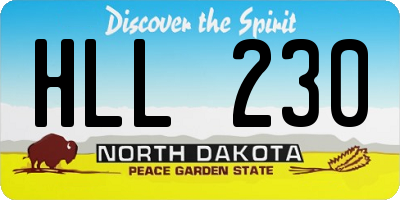 ND license plate HLL230