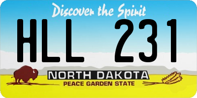 ND license plate HLL231