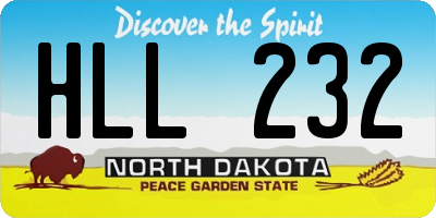 ND license plate HLL232