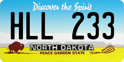 ND license plate HLL233