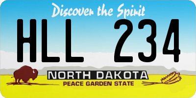 ND license plate HLL234