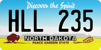 ND license plate HLL235